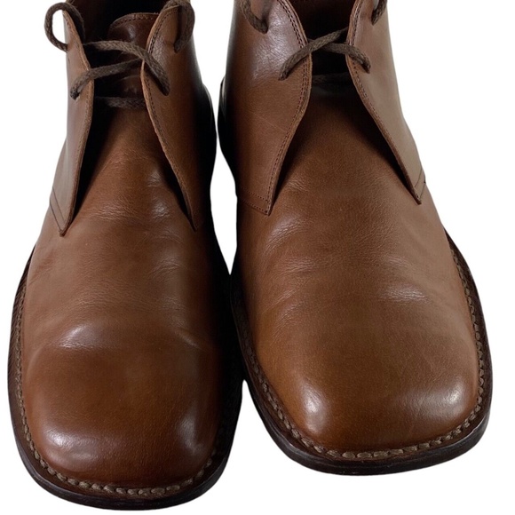 J. Crew Italy Mens Sz 12 Chukka Ankle Boots Leather Brown Lace Up - Picture 4 of 9